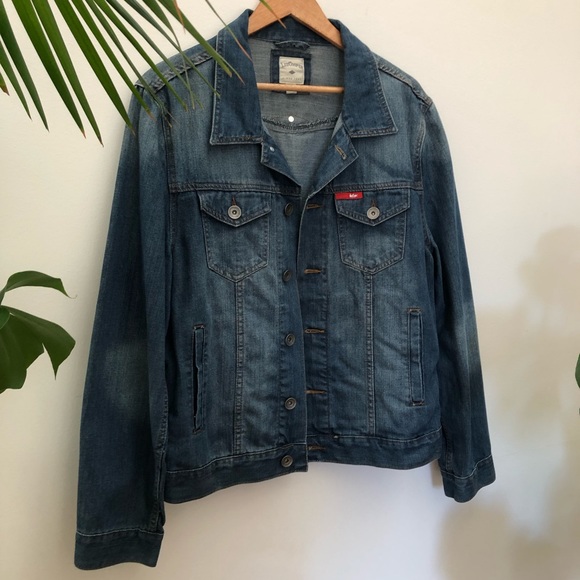 Lee Cooper Mens Denim Jacket size L metal buttons - Picture 3 of 10